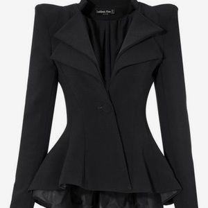 Black peplum blazer